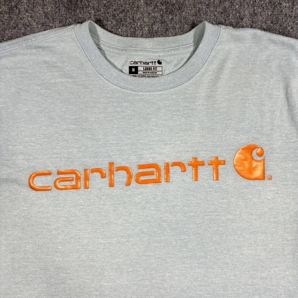 Carhartt Loose Fit Logo T-Shirt Light Blue Medium
